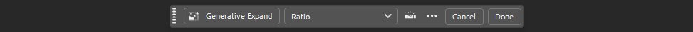 A screenshot of the contextual taskbar in Photoshop offering to use AI to make my photo bigger now that I've gone to the trouble of cropping it to make it smaller.