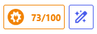 A screenshot of the AIOSEO score, which remains at the same score of 73 out of 100.